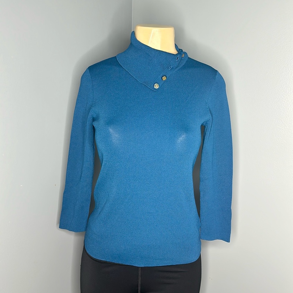 Dana Buchman signature 3/4 sleeve blue woman size S
